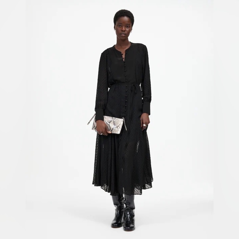 Madewell Tie-Waist Midi Dress in Clip Dot